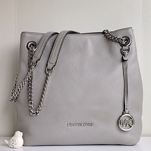 Michael Kors Gray Leather Shoulder Crossbody Bag - Picture 1 of 17